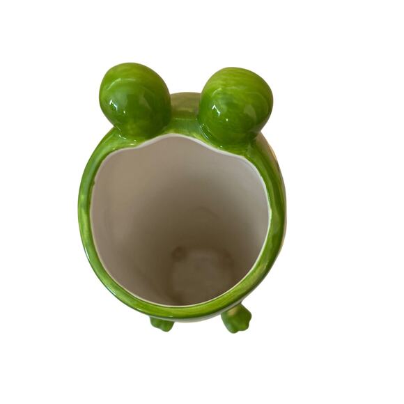 Burton + Burton Toby The Toad Vase 2005 Ceramic 8" H Green Yellow Figurine - Picture 7 of 9